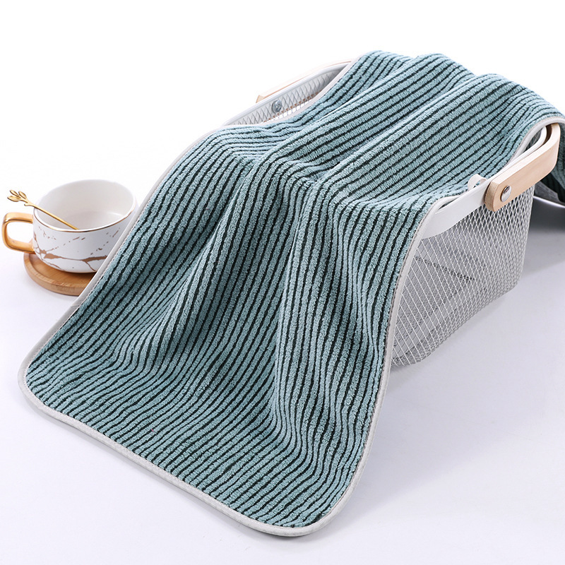 【LOVELY HOME】【 Hold Jia 】 Narrow stripe coral velvet towel bath towel soft absorbent with hand towel bath towel set Household towel wholesale Application Scenario