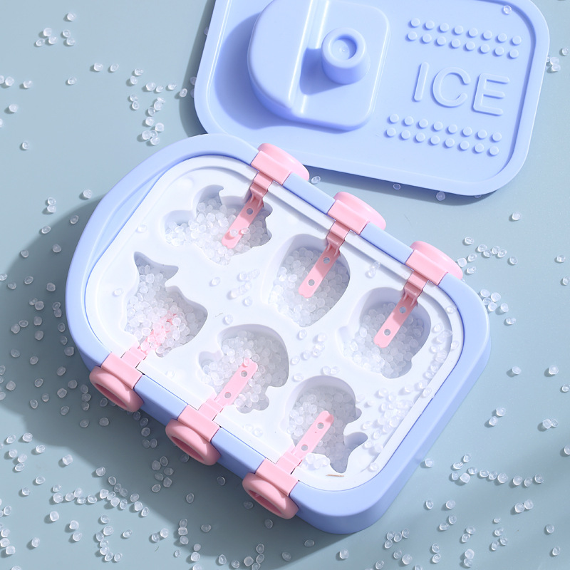 Influenciador pequeño barco hogar helado molde de hielo de silicona molde de helado de dibujos animados grillete de hielo DIY paletas de hielo productos para bebés caja de hielo Specification image