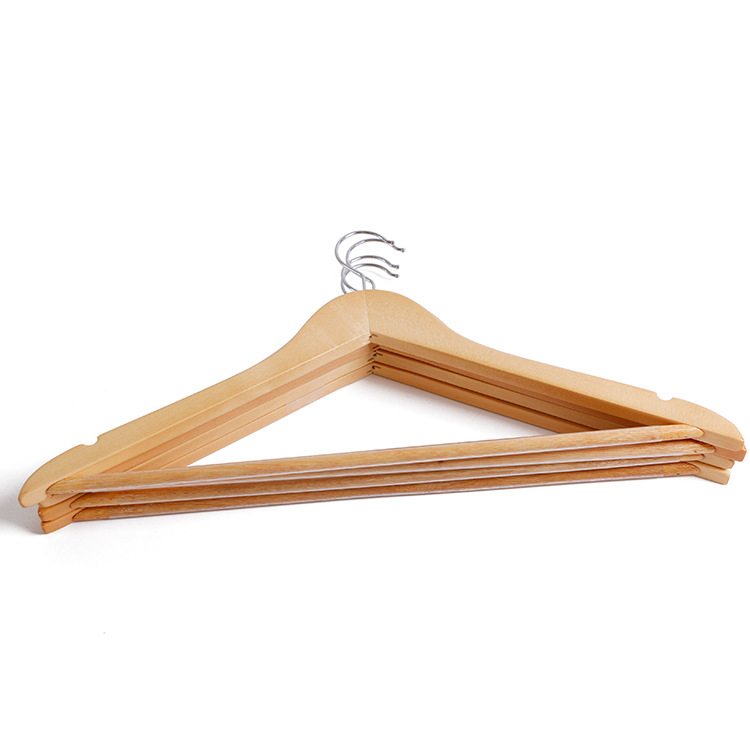 Manufacturers Of Original Wood Color A Solid Wood Coat Hanger Clothing Store Hotel General Wooden Coat Hanger Wooden Environmental Coat Hanger Wholesale Item Picture