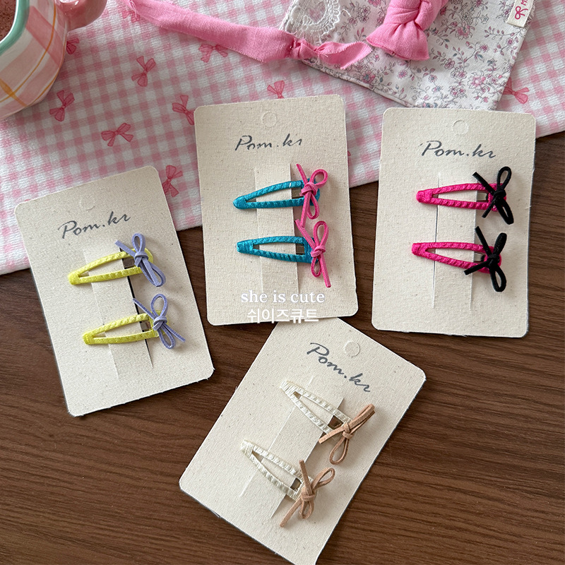 Korean girl lazo temperamento clip lateral flequillo clip dulce broche clip lateral bb clip corazón chica multiplos accesorios para el pelo details Picture