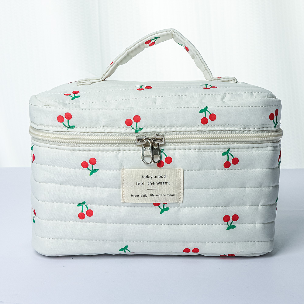 Large cherry blossom cosmetic bag, large-capacity high-end cosmetic storage bag, portable travel toiletries bag, clutch bag