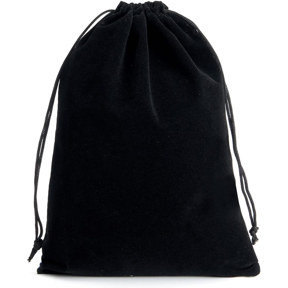 Velvet drawstring bag, jewelry and headphones storage packaging bag in multiple sizes, black velvet gift bag Item Picture