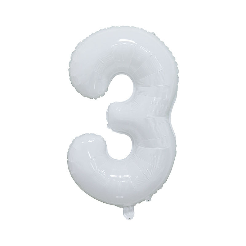 INS网红气球森系DIY白色32寸数字铝膜气球派对装饰飘空氦气球批发详情图5