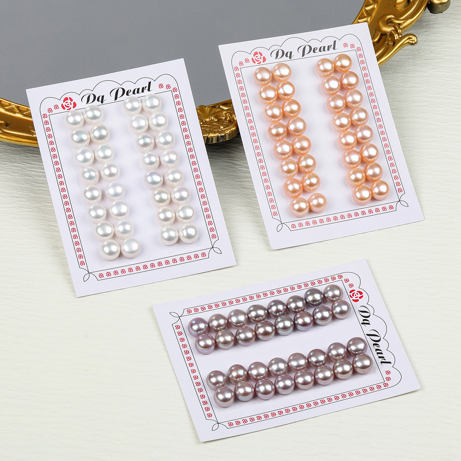 Wholesale of AAAA+ grade freshwater pearl semi-round beads, loose beads, bare beads, flawless steamed bun beads and bread beads from the original manufacturer details Picture