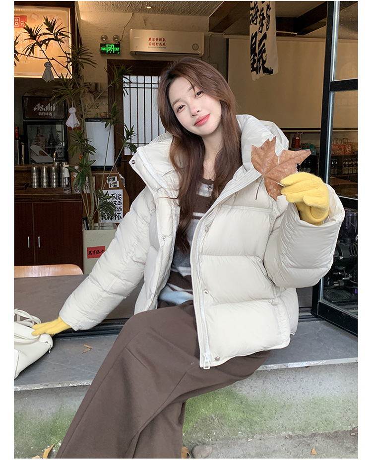 裳初90白鸭绒泡芙羽绒服女2025新款连帽面包服加厚羽绒外套平湖详情41