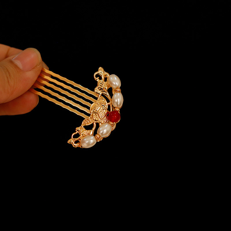 掩鬓发梳发钗古风饰品发簪汉服头饰发饰古风U型小钗簪子唐风点缀 details Picture