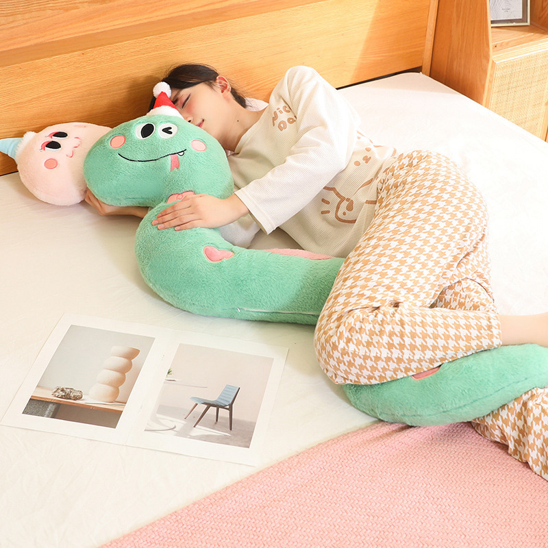 Cute dopamine snake doll sleeping long strip pillow, national trend Snake Year mascot doll, plush toy, bed doll details Picture