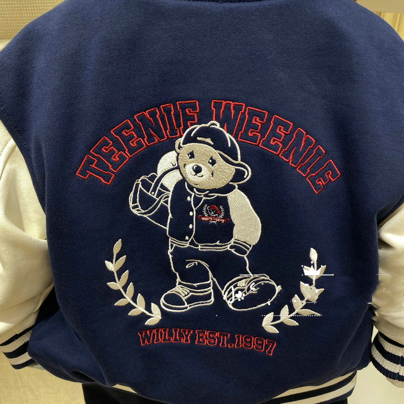TW Little Bear Children's Clothing Autumn and Winter Edition Boys' Baseball Jacket Korean Version Fashionable Navy Collar Jacket TKJJ213814A Specification image