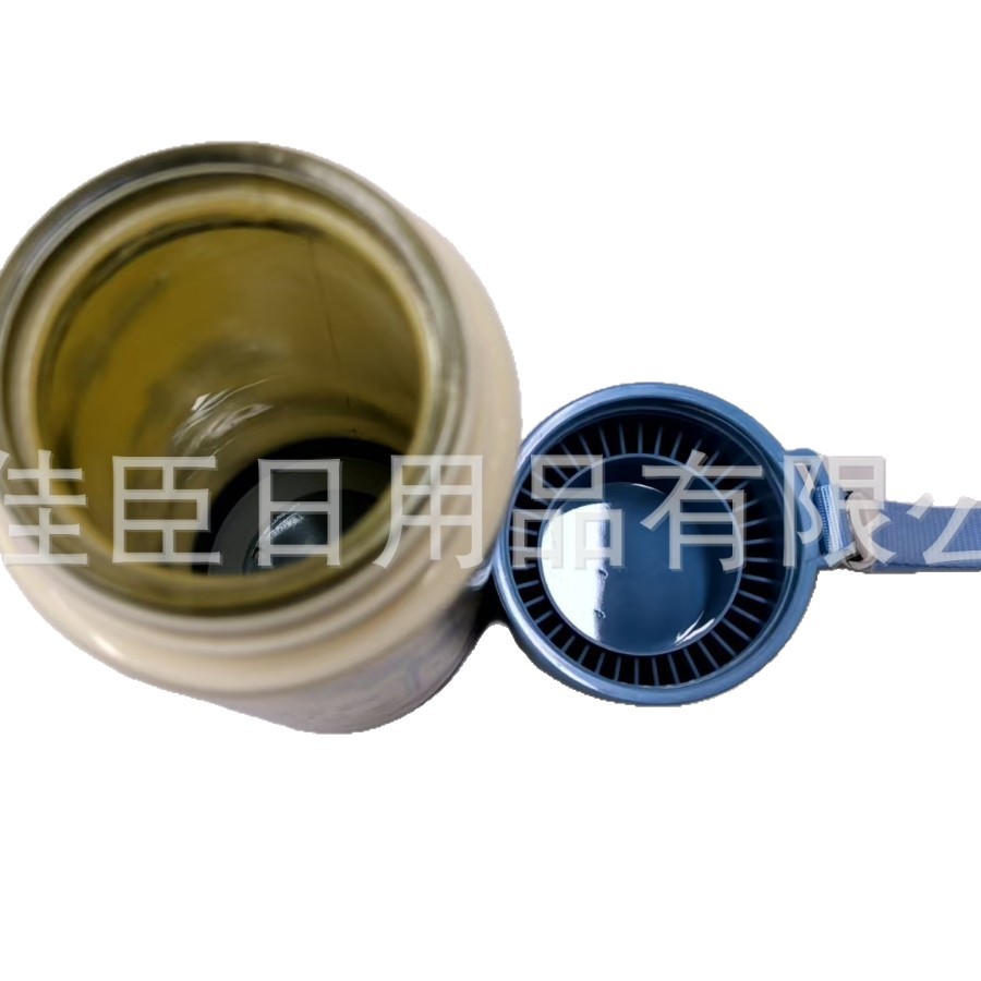 New type of glass cup with high appearance level, handle, new type of water cup, student outdoor portable patterned glass cup Item Picture