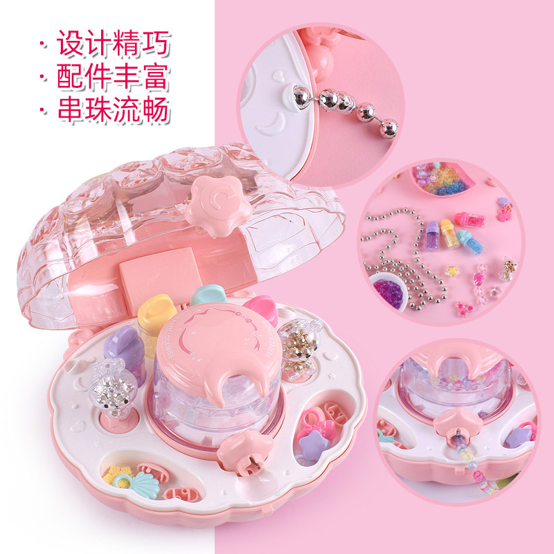 Wholesale cross-border new children's toys, dreamy diy pink girl jewelry beading machine, handcrafted accessory toys details Picture