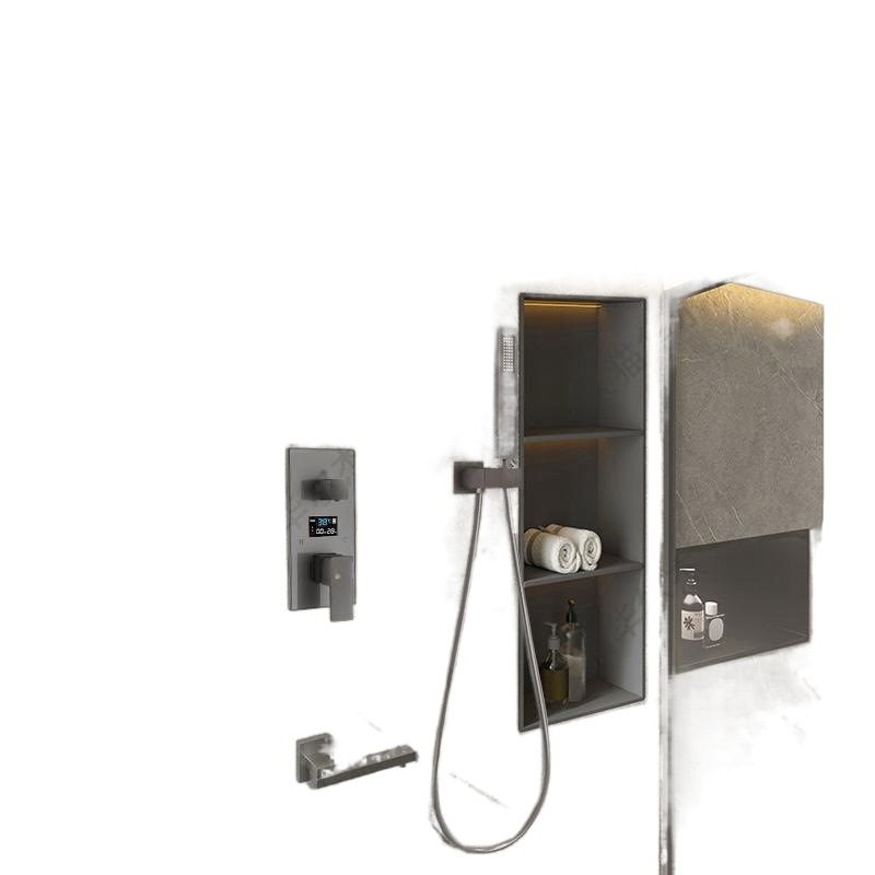 Oed Dark Shower Set Into Wall Ppr Hot Melt All Copper Body Gun Gray Hidden Buried Ceiling Shower Top Application Scenario
