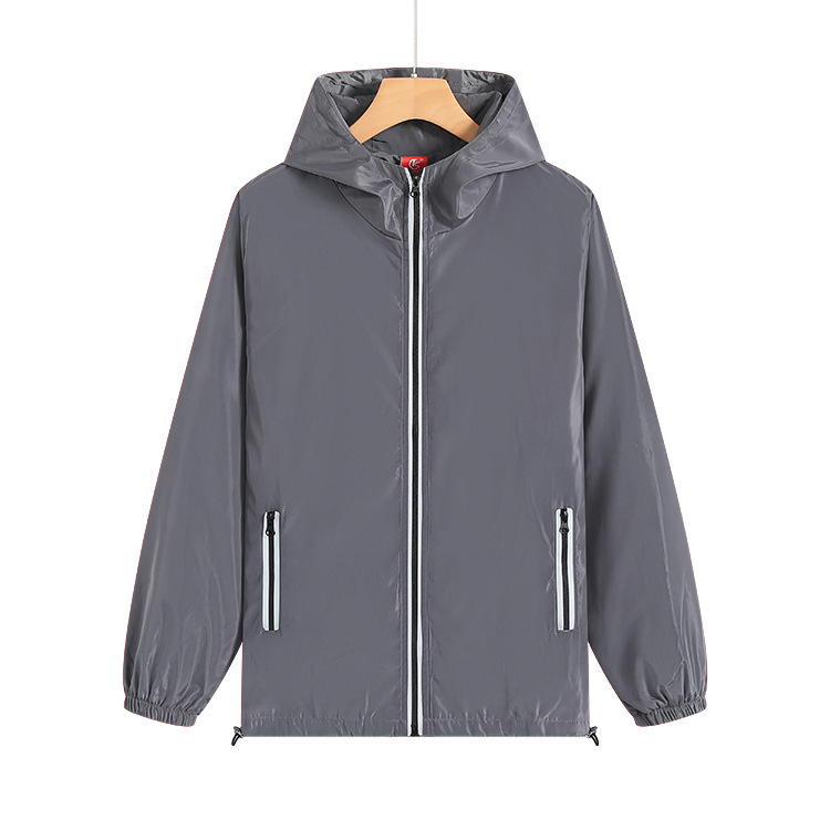 New Work Coat Coat Windbreaker Printed Logo Advertising Shirt Fixed Work Coat Printing Word Hooded Reflective Strip Autumn And Winter Clothing Item Picture