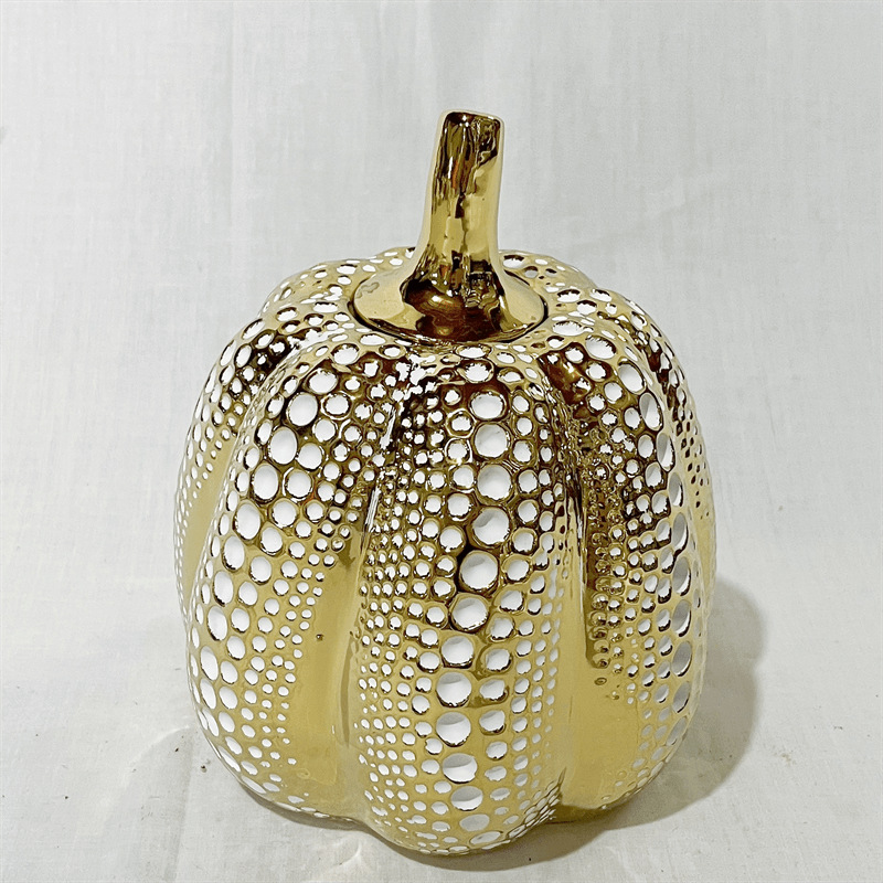 Pumpkin platinum polka dot resin crafts decoration art home decoration creative wine cabinet porch living room decoration Gold castle vase