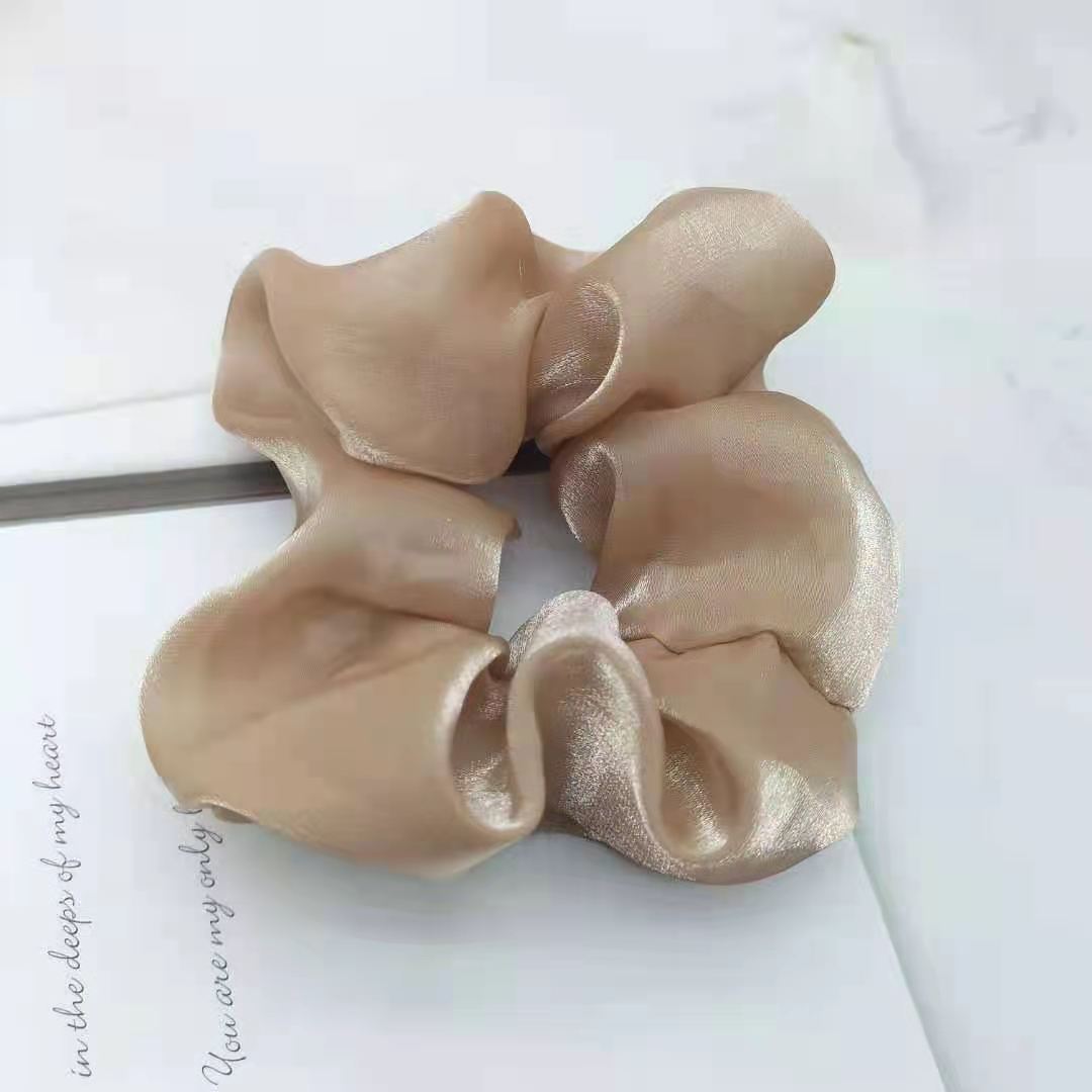 Wholesale of large-sized pearlescent mesh gauze hair ties and hair ties from Korean Internet celebrities Specification image