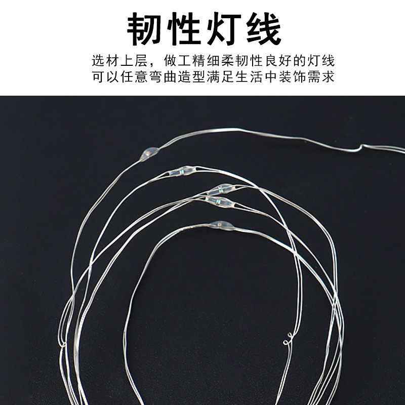 Bulk wholesale of LED button batteries, small white boxes, colorful flower light strings, Christmas tree decorations, copper wire ambient light strings Application Scenario