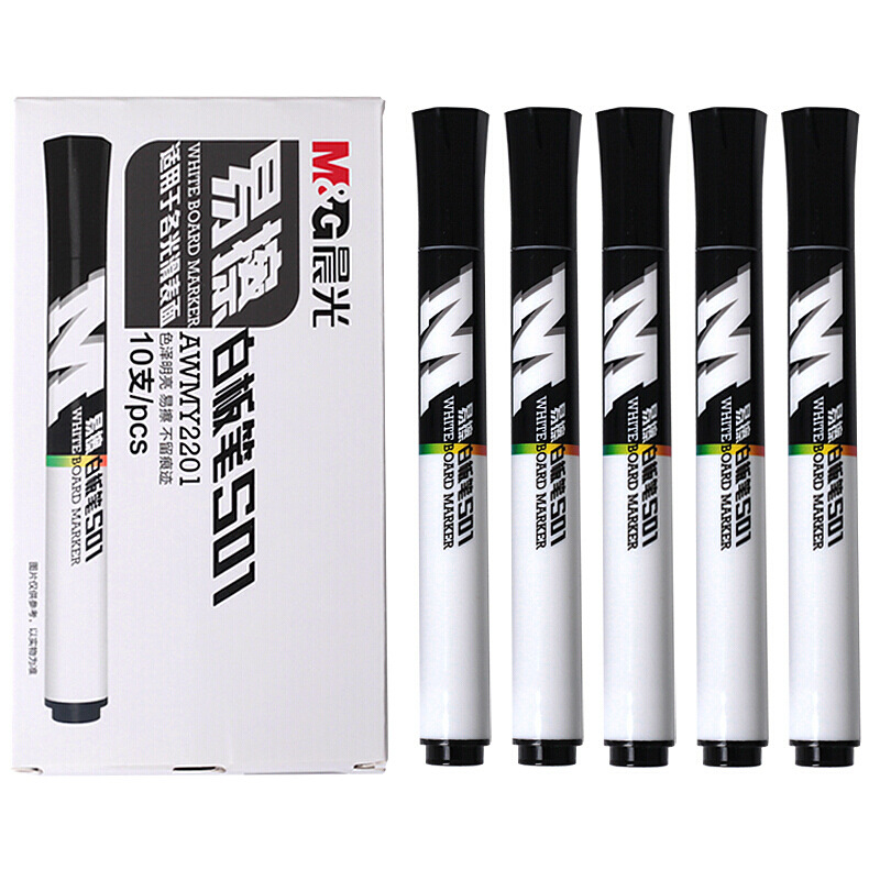 Black erasable whiteboard pen, large capacity wholesale, water-based easy-to-erase blackboard pen, color single-head writing smooth thick head pen Item Picture