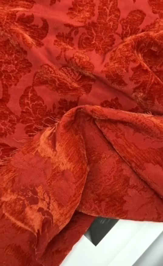 25新品人丝雪尼尔金属丝雪尼尔提花面料时装礼服婚服布料详情1