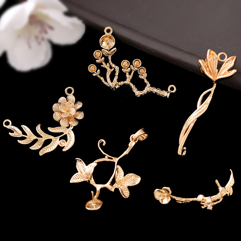 众兴古风diy饰品发簪胸针配饰树枝花树叶流苏吊挂件配饰材料步摇