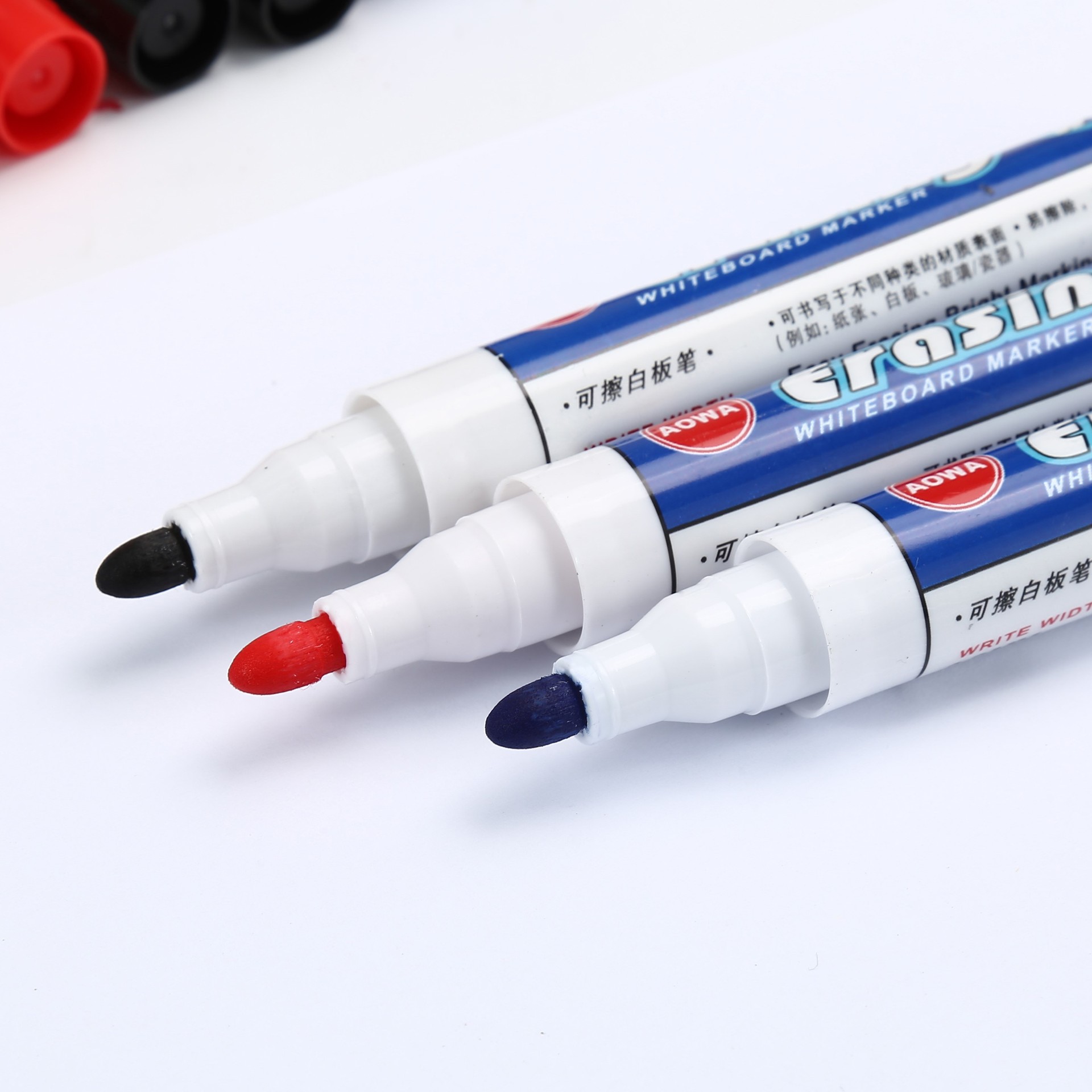 Wholesale of large-capacity colored thick-tipped quick-drying whiteboard pens, erasable whiteboard pens in boxes, and wholesale of office and teaching drawing pens Specification image
