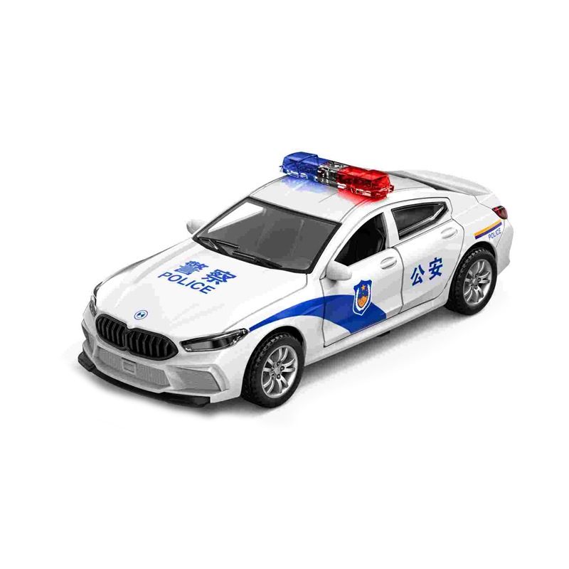 Alloy BMW police car, children's toy car, large simulation car model, special police boy toy car Item Picture