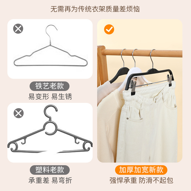 Tienda de ropa antideslizante percha de pijama traje de mujer blanco splint rack de ropa de plástico para el hogar ropa colgante abrazaderas Application Scenario