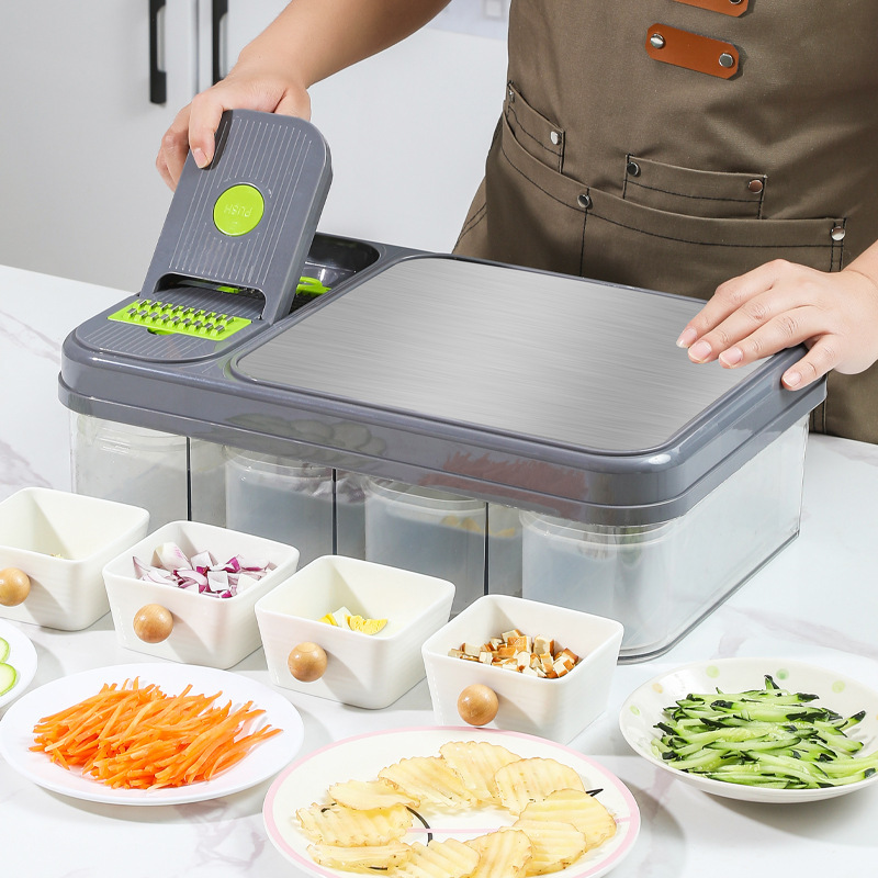 Cross-border multi-functional vegetable cutter, hand guard, household shredded vegetable cutter, vegetable salad cutter, kitchen vegetable cutter wonder