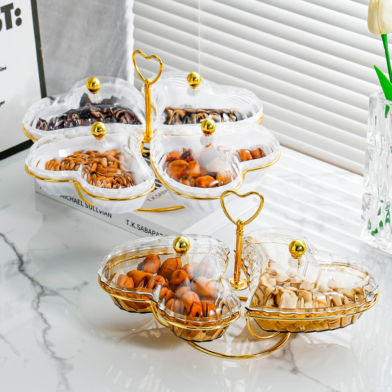 Love Fruit Tray Home Living Room Dried Fruit Platter Snacks Placed Candy Plate Snack Plate Bowl Light Luxury Dried Fruit Box