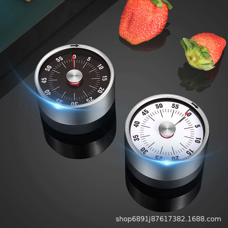 厨房机械计时器 闹钟提醒器学生学习时间管理器磁吸不锈钢定时器