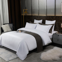 宾馆酒店四件套纯白色床单被套枕套旅店民宿三件套布草床上用品酒店床品套件