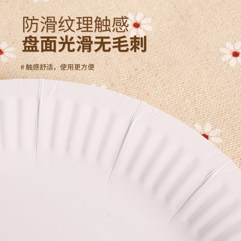 White Disposable Paper Plate Cross Overseas Pallet Trade Children's Handmade Diy Paper Plate Can Degrade 7