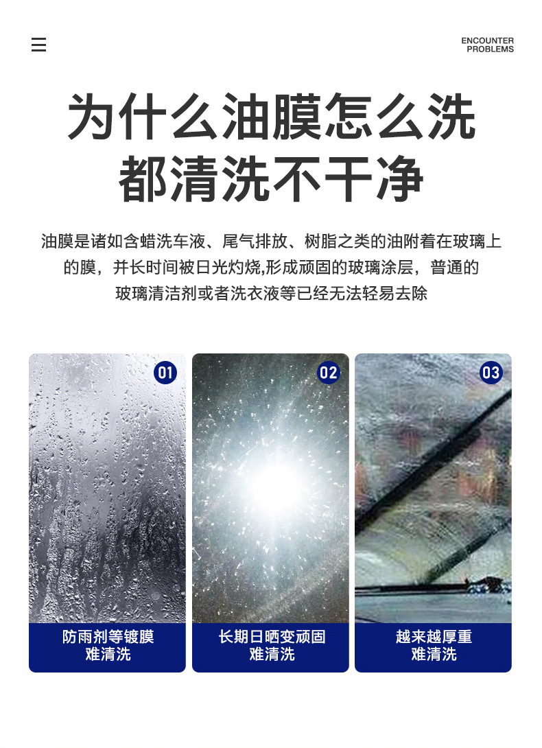 汽车油膜玻璃清洁乳车窗清洗剂塑料玻璃通用清除抖音快手一件代发详情5