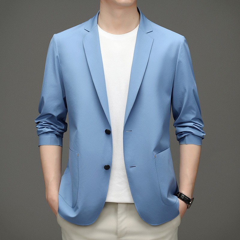 Ice Silk suit men's Spring and Summer new casual suit, ultra-thin suit, light and thin single Western sun protection jacket for men details Picture