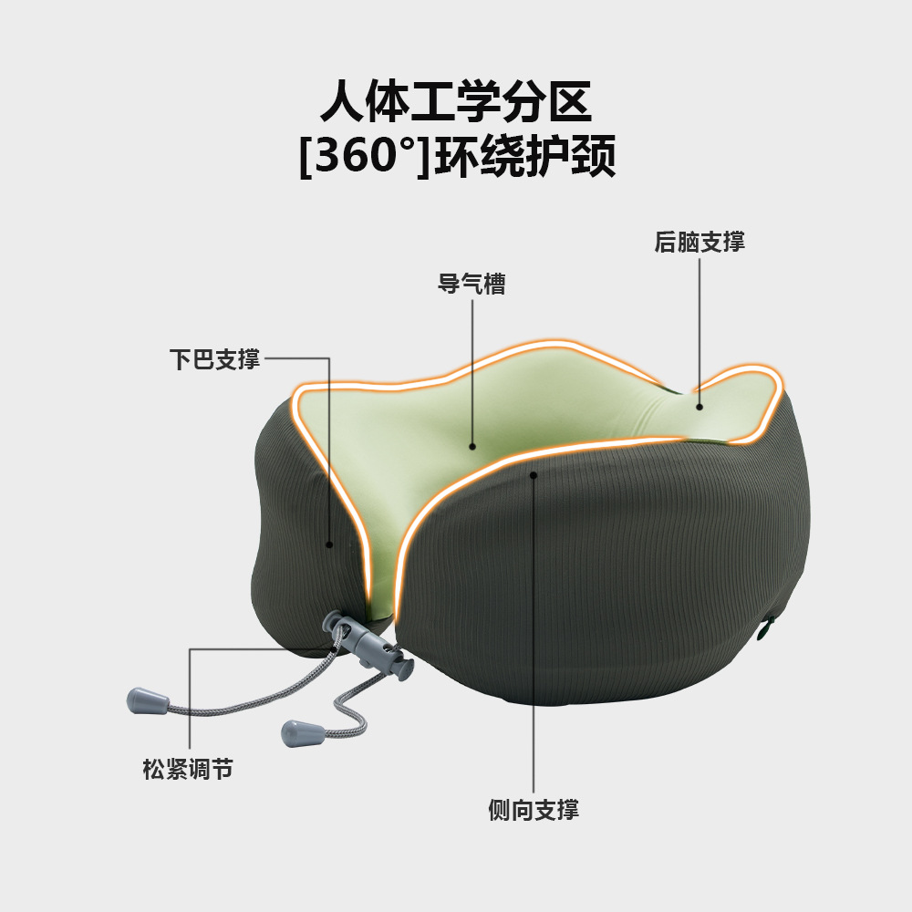 New Cross-Border Memory Foam U-Shaped Pillow, Portable Travel Pillow, Comfortable Neck Protection Pillow, Midday Rest Pillow, Airplane Neck Pillow, U-Shaped Pillow Specification drawing