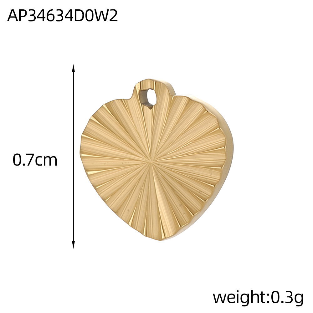 Cross-border best-selling stainless steel pendant texture pattern round plate heart four-leaf clover diy bracelet necklace accessory pic 18