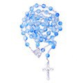 Exclusive coffee-colored crushed stone round bead cross rosary necklace, sweater chain and long bead chain for e-commerce Item Picture