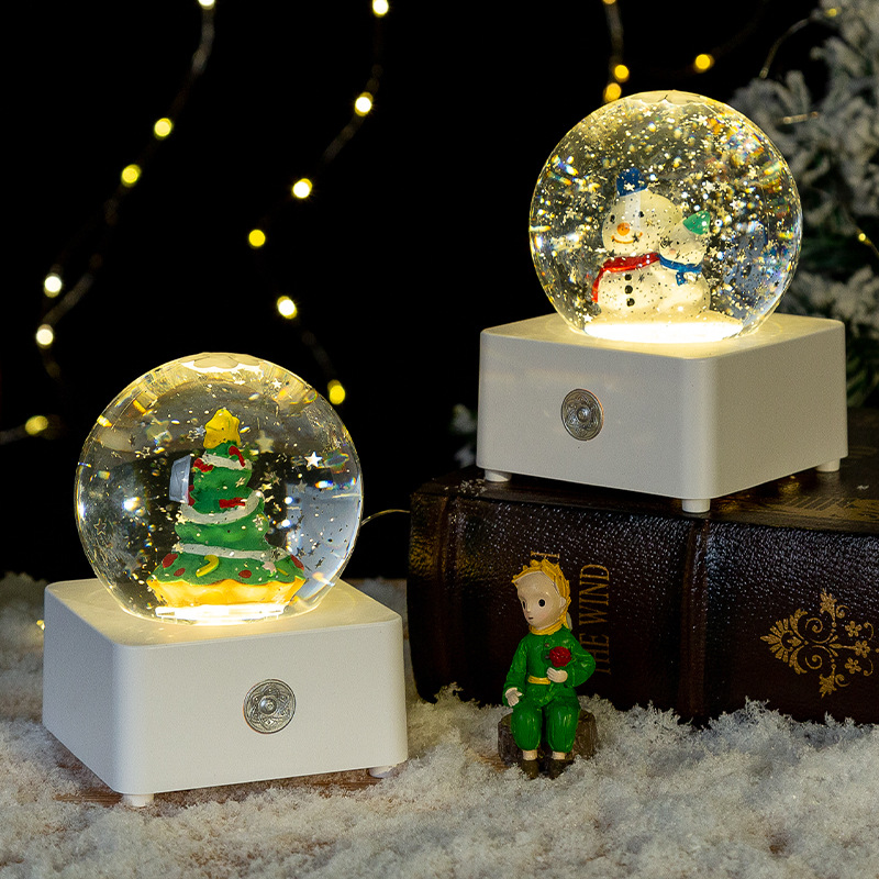 Christmas Decorations Water Balloon Light Crystal Ball Snow Snowflake Light Night Light Wind Light Christmas Gift Glass Ball Specification drawing