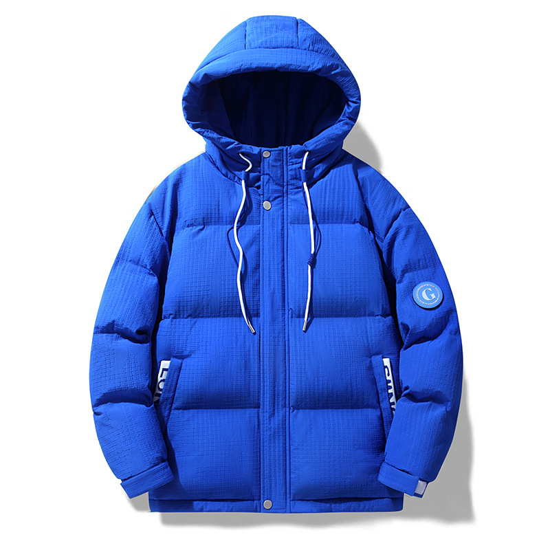 Cross-border 2024 men's down jacket, thick and warm bread jacket, loose short white duck down jacket Specification image