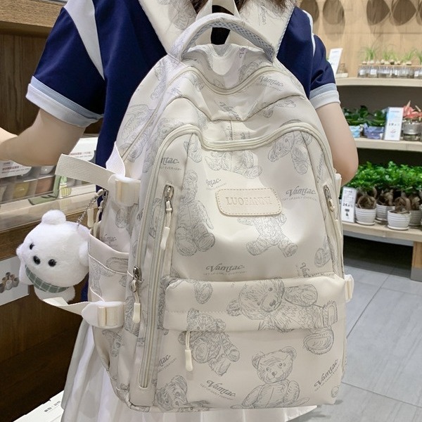 新款潮牌韩版书包女大容量中学生双肩包清新甜美休闲旅行双肩包