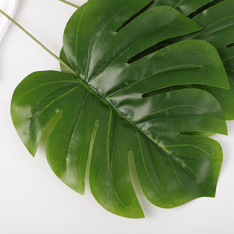 Direct sales of artificial turtle-back leaf flower potted plants, green plants, turtle-back leaf strips, nylon fabric back leaf factory, wholesale in stock Specification image