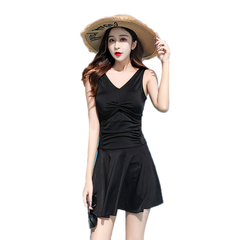 2024 New Plus-Size Women's Swimwear Conservative Sexy Breathable Dress Fashion Slimming Backless Beach Swimwear Item Picture
