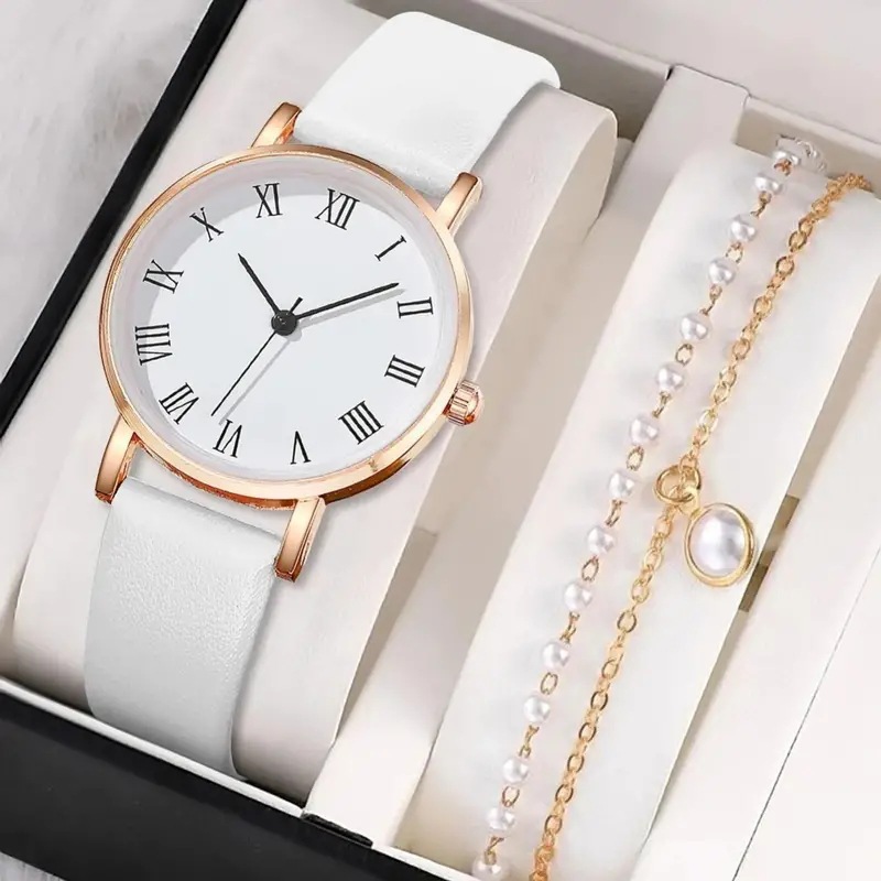 Mujer nuevo traje blanco fresco y versátil reloj de mujer + niche aurora perla pulsera Application Scenario