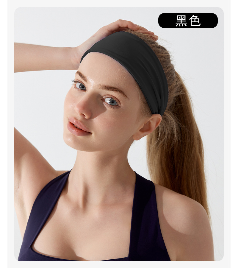 弹力头带运动发带女止汗吸汗跑步健身瑜伽头巾发箍束发带女式宽边详情17