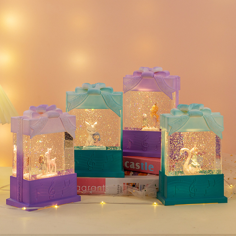 Cross-border new Valentine's Day gifts, birthday gifts, cartoon music box, crystal ball, fairy princess, wind lantern, night light details Picture