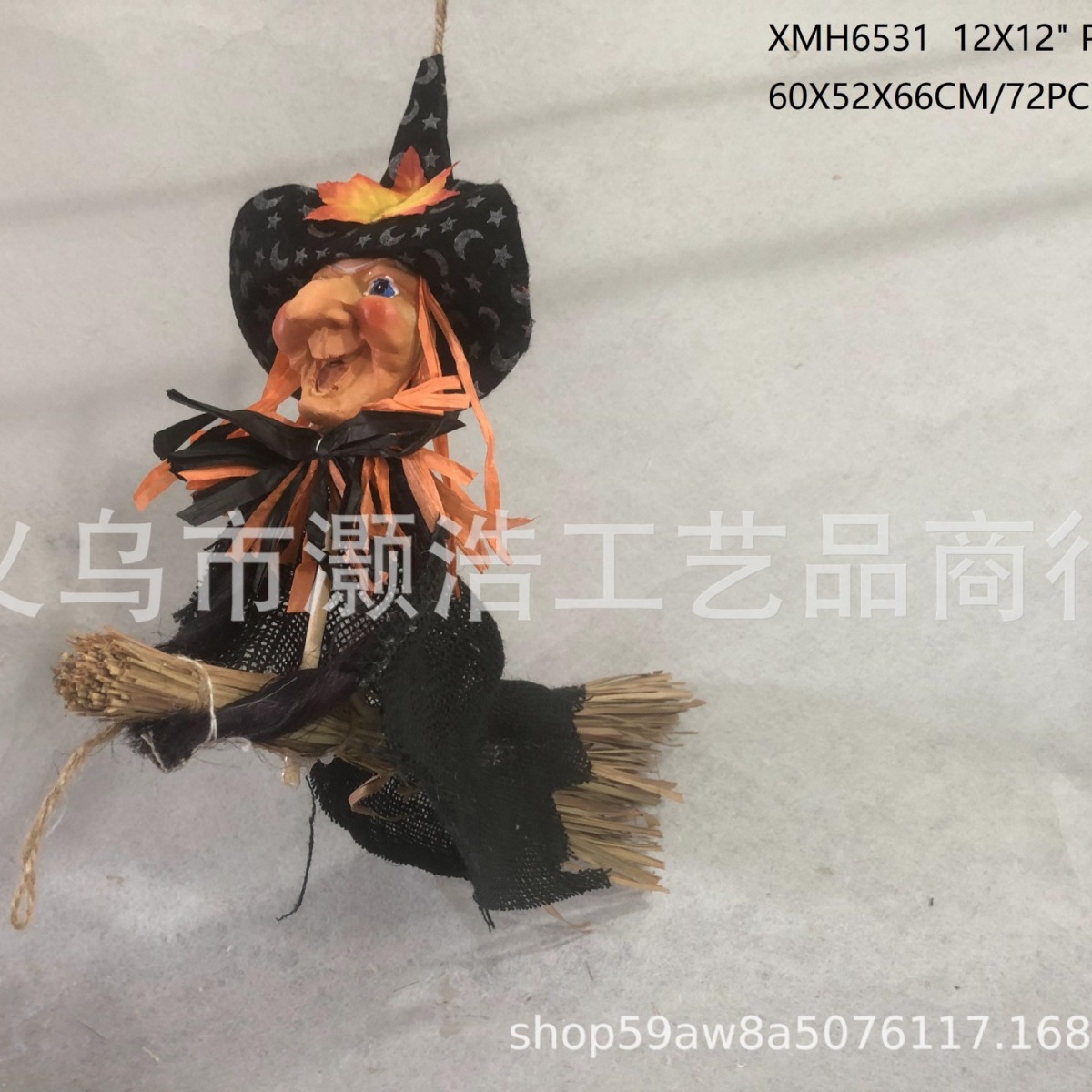 Source Manufacturers Supply Halloween Scarecrow Witch Pumpkin Broom Scarecrow Cuttings Ghost Festival Decoration Props Application Scenario