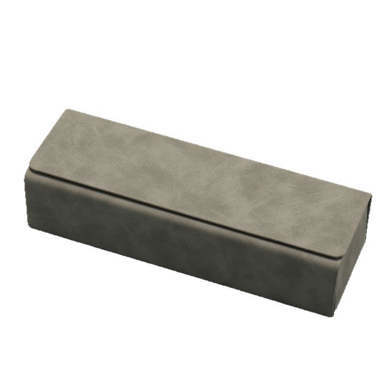 方形皮质眼镜盒新款羊巴纹手工眼镜盒抗压近视眼镜收纳盒可印logo详情图4