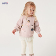 Little maven秋冬季女童卫衣套装加绒长袖儿童套装女孩裤套装