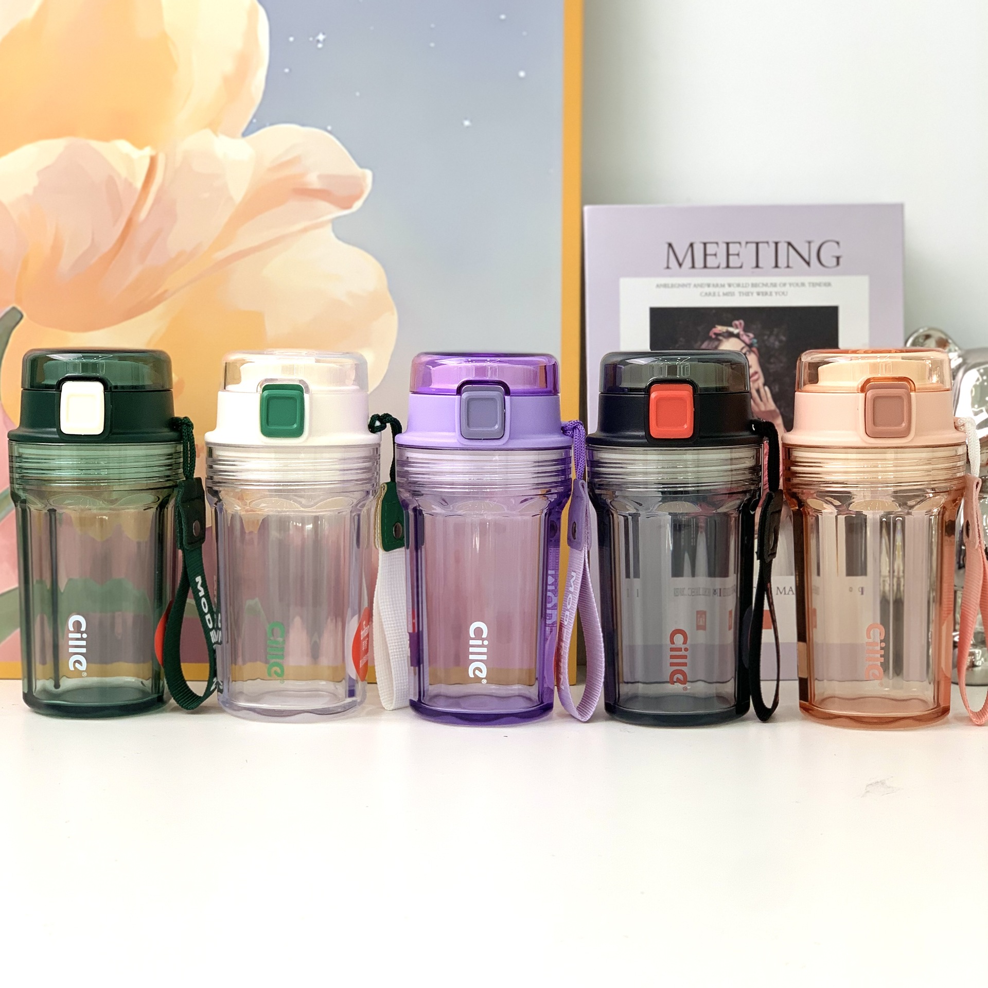 Hilo Water Cup Coffee Cup Girls Summer Plastic Cup High Appearance Level Portable Teacup Home Cute Tritan Cup Application Scenario