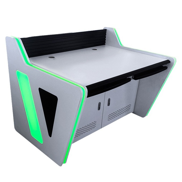 Dual-strip light type operation console, multimedia computer desk, security dispatch console, multi-link command center, monitoring control console Item Picture