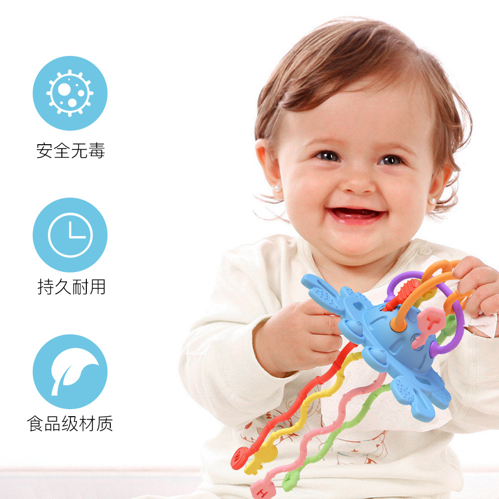 Baby Education Early Education Lala Toy 0-3 Years Old Dental Glue Finger Small Crab Lala Enlightenment Toy Application Scenario