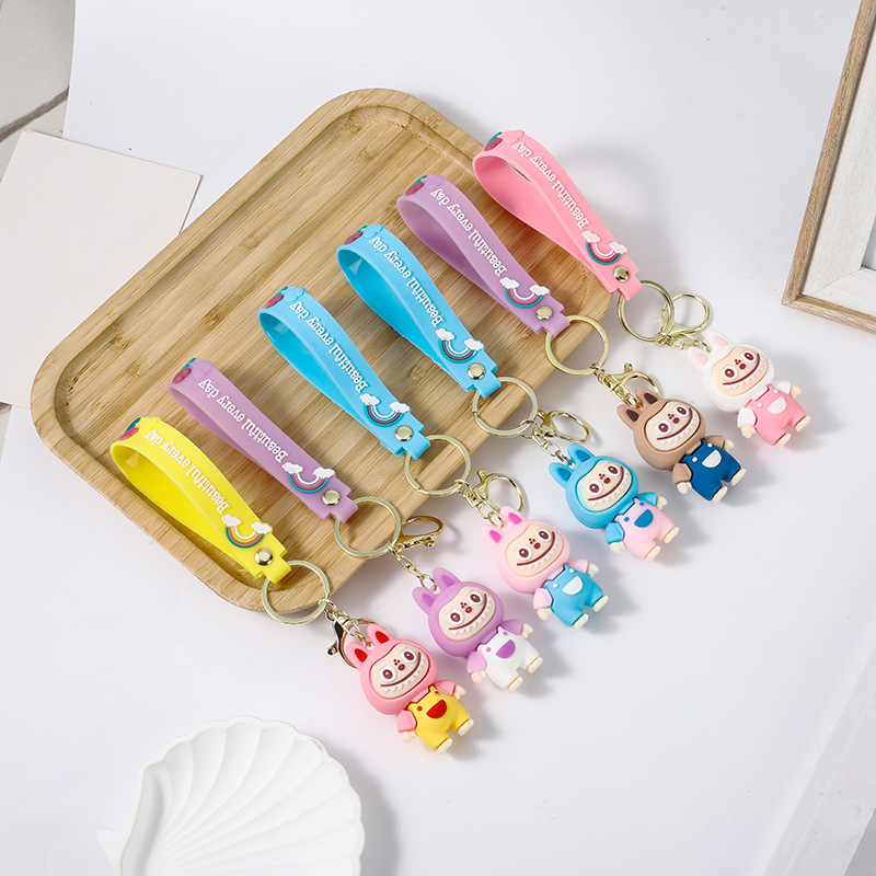 创意卡通滴胶钥匙扣定制现货动漫周边挂件可爱钥匙挂饰批发手工详情5